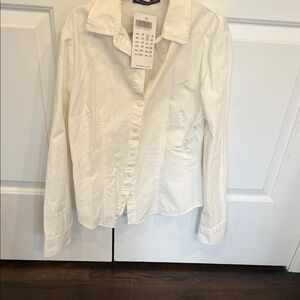 Brandy Melville Cream Button-Up Shirt